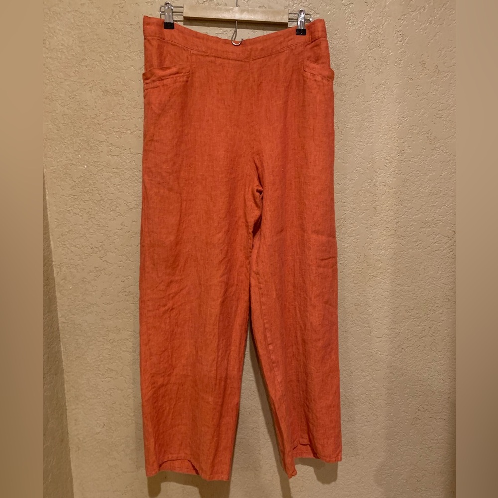 Flax Orange Linen Pant